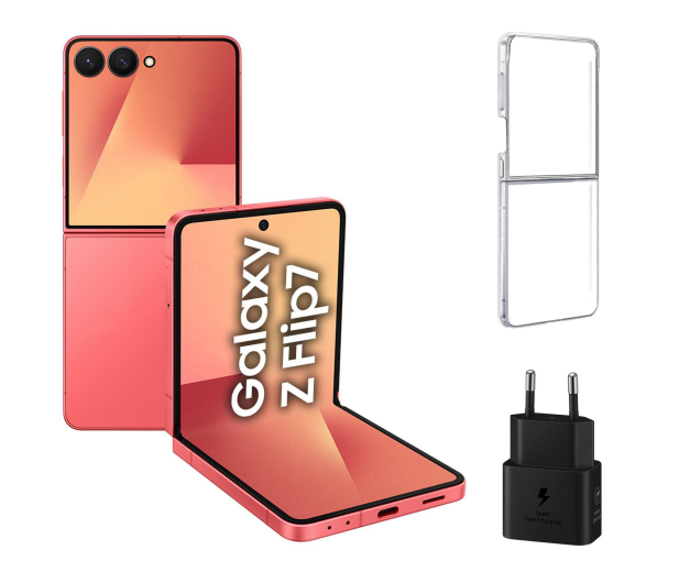 Samsung Galaxy Z Flip7 12/512GB Czerwony + Clear Case + Charger - 1347408 - zdjęcie